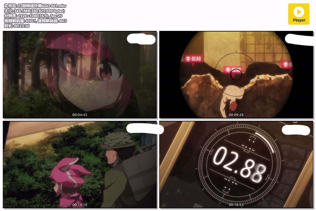 插图:《刀劍神域外傳GGO》粤日双语版全12集 | 1080P高清+中文字幕 | 粤语动画 | 百度网盘/夸克网盘，编号:287