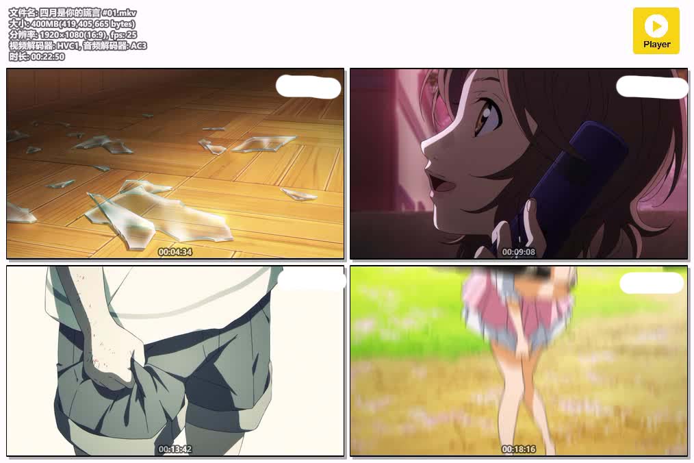 插图:《四月是你的謊言》粤日双语版全22集 | 1080P高清+中文字幕 | 粤语动画 | 百度网盘/夸克网盘，编号:643