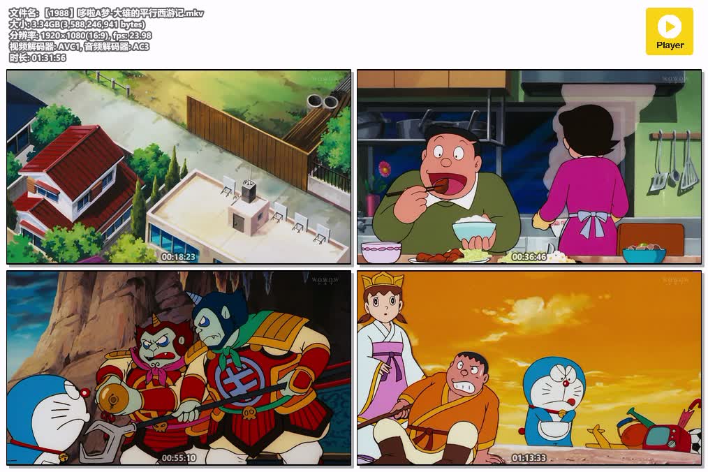 插图:《哆啦A梦-大雄的平行西游记》(1988) [剧场版] 粤语 1080P [百度网盘]，编号:259