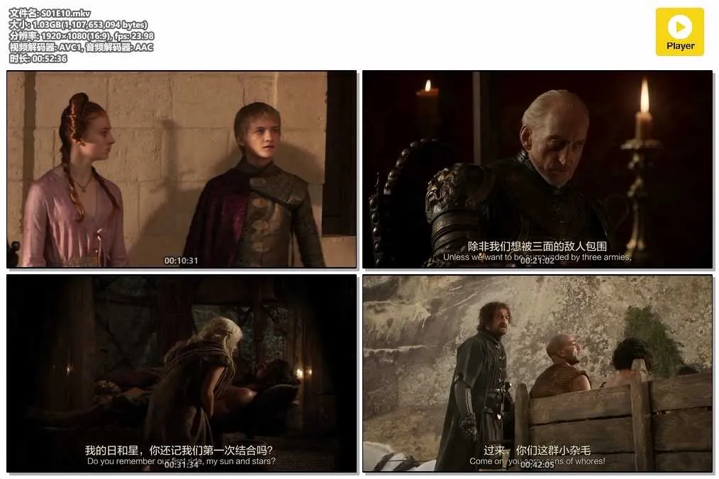 插图:《权力的游戏》第一季 (Game of Thrones S01) (2011) [全10集] 粤英双语 1080P [百度网盘]，编号:780