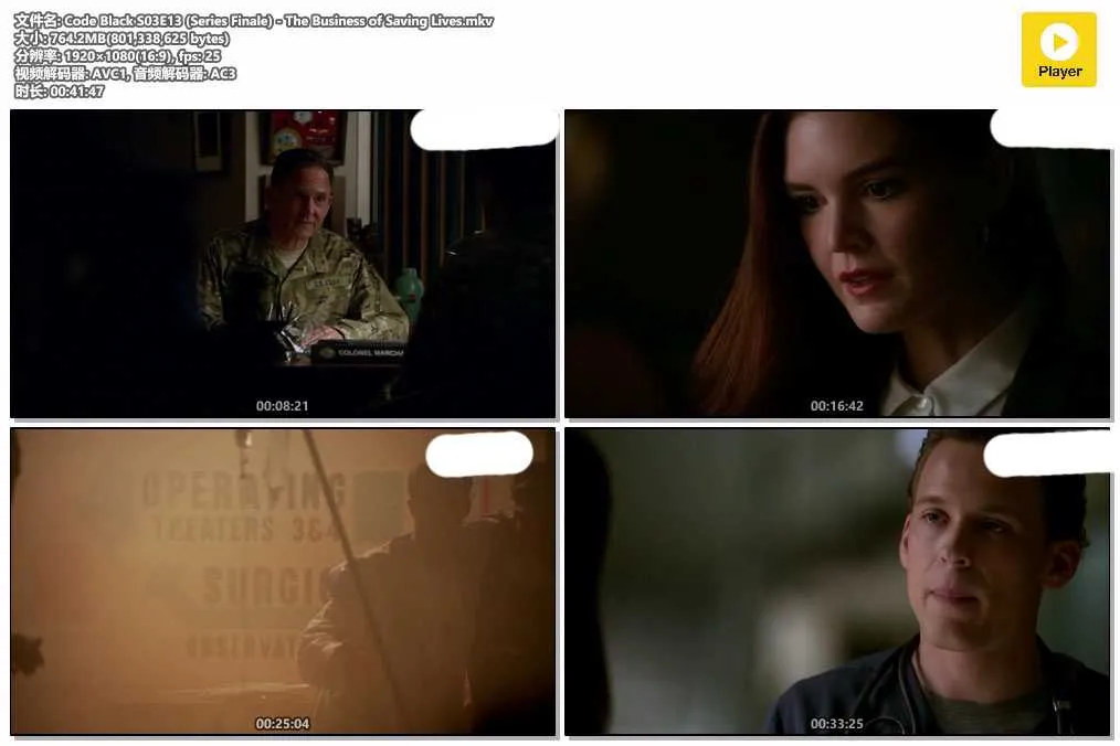 插图:《黑色代码》第三季 (Code Black Season 3) (2018) [全13集] 粤英双语 1080P [百度网盘]，编号:608