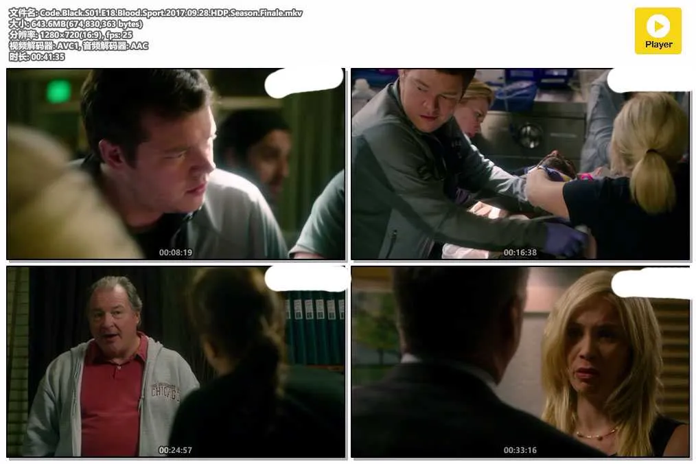 插图:《黑色代码》第一季 (Code Black Season 1) (2015) [全18集] 粤英双语 720P [百度网盘]，编号:901